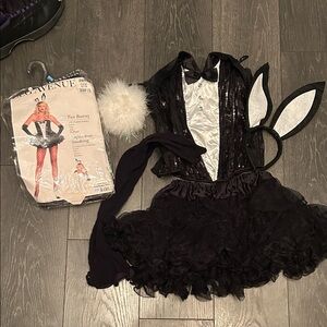 Leg Avenue Black Sequin Tuxedo Bunny Outfit